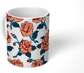 Mok - Koffiemok - Patronen - Rozen - Design - Mokken - 350 ML - Beker - Koffiemokken - Theemok