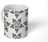 Mok - Koffiemok - Patronen - Rozen - Gothic - Mokken - 350 ML - Beker - Koffiemokken - Theemok