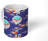 Mok - Koffiemok - Patronen - Zee - Kwallen - Dier - Mokken - 350 ML - Beker - Koffiemokken - Theemok