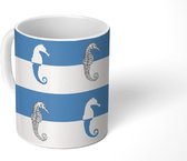 Mok - Koffiemok - Patroon - Zee - Zeepaardje - Mokken - 350 ML - Beker - Koffiemokken - Theemok