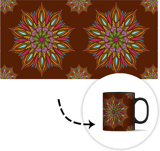 Mug Magique - Photo sur Mugs Chauffants - Mug à Café - Mandala - Design - Bohème - Mug Magic - Tasse - 350 ML - Mug à Thé