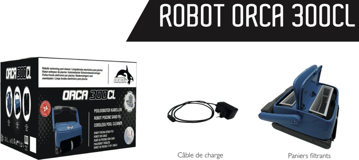 Robot Piscine sans fil Orca 300 CL - Piscine Shop