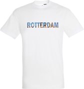 T-shirt ROTTERDAM | Skyline de Rotterdam | beaux cadeaux pour hommes | Blanc | taille XL