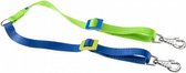 hondenlijn Twin 28-42 x 2 cm nylon blauw/groen