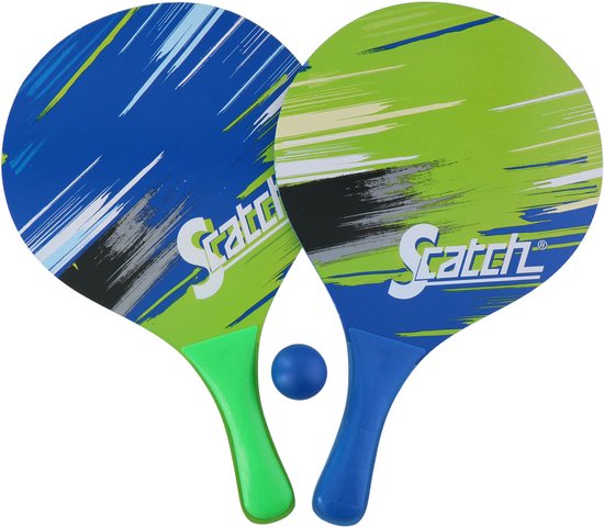 Scatch Beachball Set - Beachball Rackets met Bal - Strandspel met 2 Beachball Rackets en Bal - Strandspel voor Buiten - 3 Delige Set