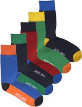 JACK & JONES JACTYLER BLOCK SOCKS 5 PACK Heren Sokken  - Maat ONE SIZE