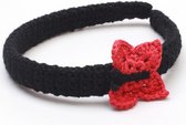 haarband vlinder zwart/rood