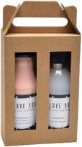 giftset Message on a bottle roze/blauw 2-delig