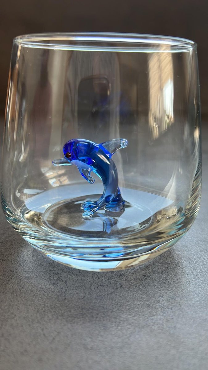Piece of Trend Waterglas Murano Dolphin