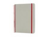 notitieboek Deluxe 21 x 15 cm karton grijs/rood