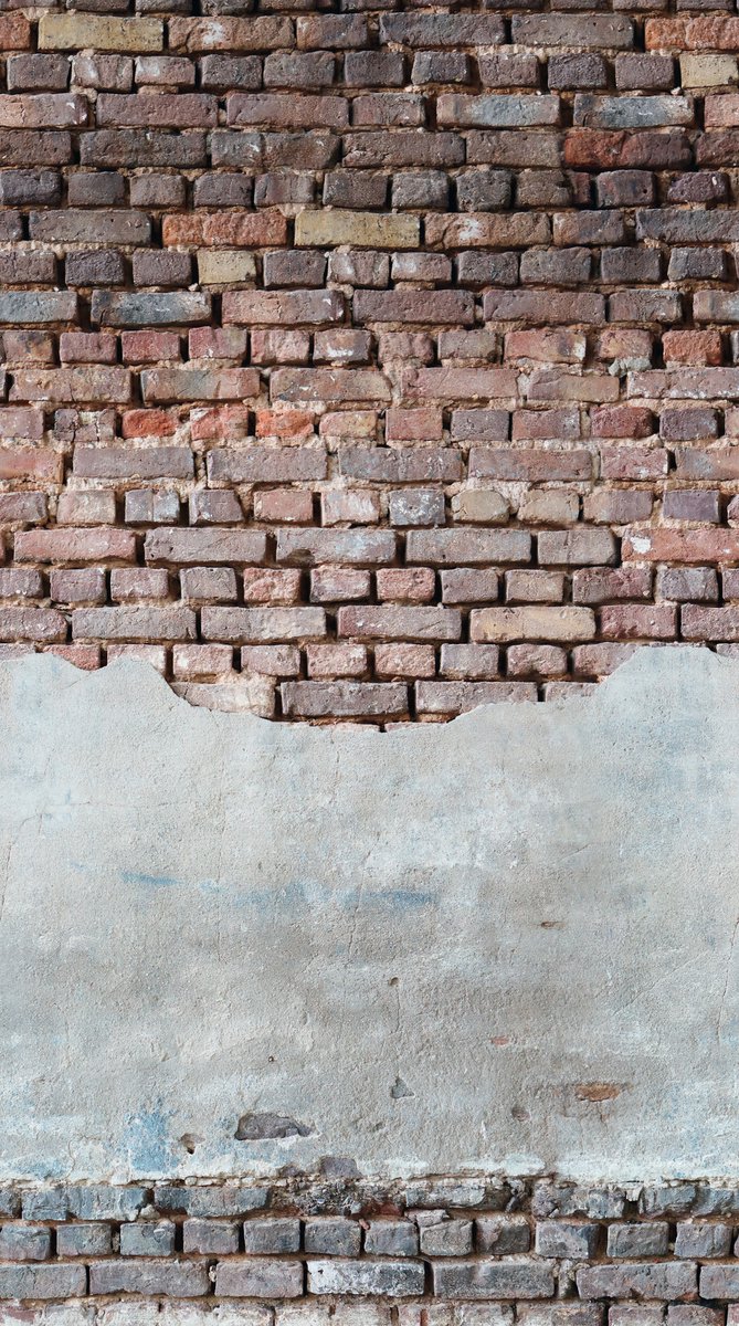 CEMENT MET BAKSTENEN FOTOBEHANG | Herhaalbaar Patroon - 1,59 x 2,80 meter - A.S. Création Metropolitan Stories "The Wall"