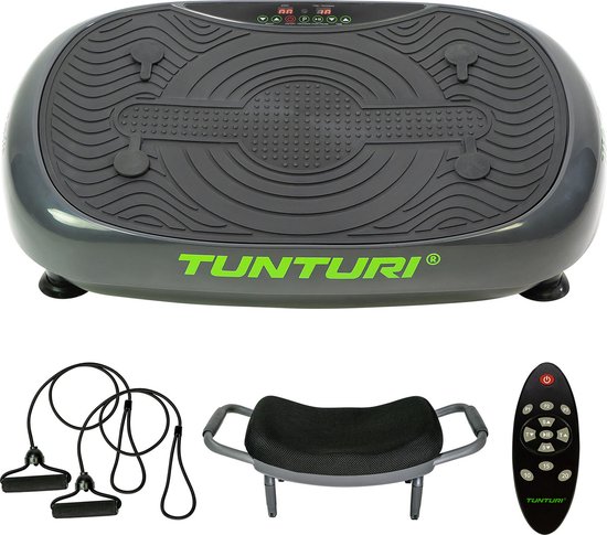 Tunturi Cardio Fit V10 Trilplaat fitness met stoel - Vibration plate met 30 snelheden en 3 programma's - Oscillatie - incl. gratis fitness app