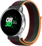 Nylon Smartwatch bandje - Geschikt voor  Samsung Galaxy Watch Active nylon band - dark cherry - Strap-it Horlogeband / Polsband / Armband