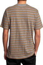 Rvca Ramshackle Micro Stripe T-shirt - Grey Noise