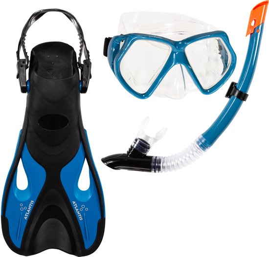 Atlantis Andros Set - Snorkelset - Duikbril - Snorkel - Volwassenen - Blauw/Zwart - 42-45