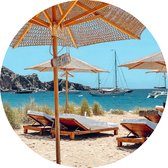 Muurcirkel  wandcirkel - voor buiten of binnen - Ibiza No3 - Strand - Ø 50 cm