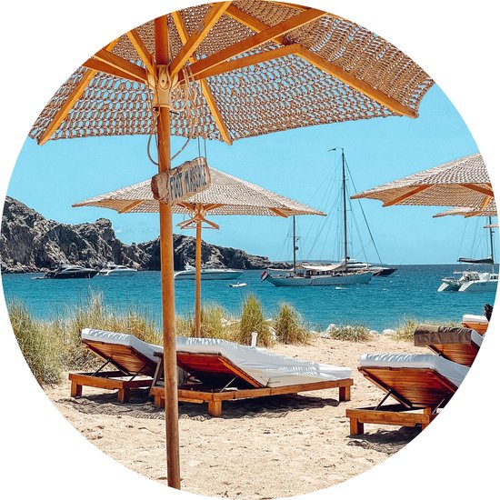 Muurcirkel  wandcirkel - voor buiten of binnen - Ibiza No3 - Strand - Ø 50 cm