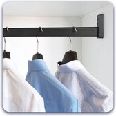 Eleganca kledingstang voor aan de muur - kledingroede - roede aluminium extra stevig - kastroede ophangen van kleding - 1,2m - garderobestang antraciet