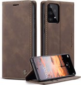 Caseme - Samsung Galaxy A33 - Retro Wallet Hoesje - 3 Opbergvakjes - Coffee
