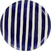 Casa Cubista  - Ontbijtbord met streeppatroon blauw 23cm - Kleine borden