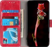 OnePlus 10 Pro Hoesje - Mobigear - Basic Serie - Kunstlederen Bookcase - Rood - Hoesje Geschikt Voor OnePlus 10 Pro