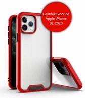 iPhone SE 2022 Bumper Case Hoesje - Apple iPhone SE 2022 - Transparant / Rood