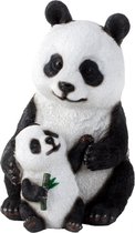 Pandabeer met baby, polystone