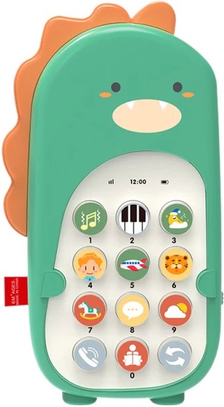 Babycure Dancing dinosaur | Green Dino | Babytelefoon | Speelgoed telefoon met bijtring!