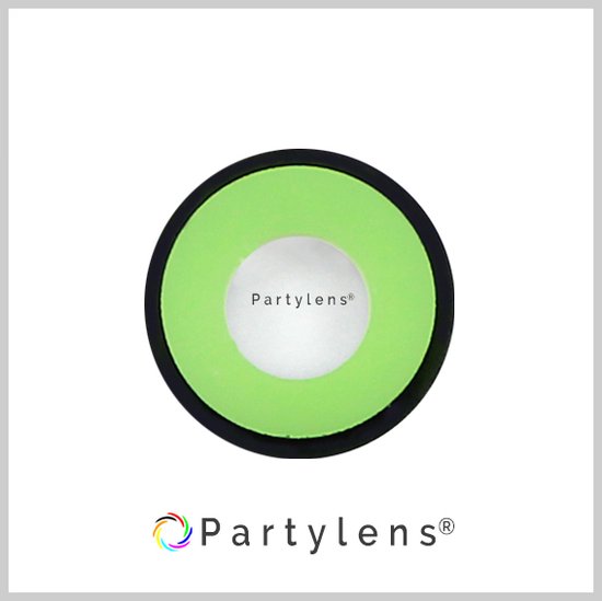 Partylens® "Green Manson" kleurlens op een witte achtergrond.