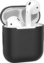 Hoesje voor Apple AirPods 1 en 2 - Zwart - Hoesje Siliconen Case Cover Bescherming