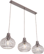 QAZQA saffira - Moderne Hanglamp voor boven de eettafel | in eetkamer - 3 lichts - L 1340 mm - Bruin -  Woonkamer | Slaapkamer | Keuken