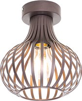 QAZQA saffira - Moderne Plafondlamp - 1 lichts - Ø 180 mm - Bruin - Woonkamer | Slaapkamer | Keuken