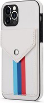 Hoesje geschikt voor iPhone SE 2022 - Backcover - Patroon - Pasjeshouder - Portemonnee - Kunstleer - Wit