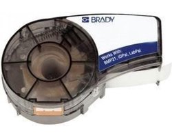 Brady 110895, Zwart, Wit, Zelfklevend printerlabel, Acryl, Nylon, Thermo transfer, Permanent, Mat