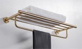Pico NL® Badkamerrek Goud - Handdoekrek Badkamer - Handdoekhouder Zwevend - 50 x 21,5 cm