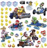 muurstickers Mario Kart vinyl 44 stuks