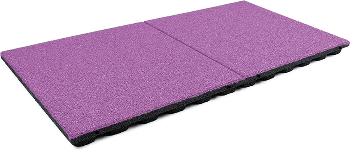 Rubbermagazijn - Rubberen tegel EPDM paars - LxB=100x50cm - Dikte 4,8cm - Incl. pennen