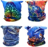 Su.B.dgn 4 Stuks Multifunctioneel Polyester Colsjaal - Bivakmuts Balaclava Bandana - Ideaal voor Sport Fietsen Motor - Unisex - Veelkleurig