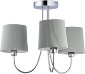 Relaxdays plafondlamp 3-lichts - hanglamp - metaal & katoen - plafondverlichting - vintage - groen