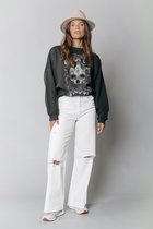 Colourful Rebel Rebels And Roses Trui  Grijs Dames - Loose Fit - Katoen - S