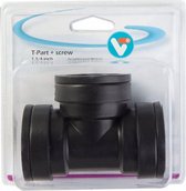 T-stuk met schroefdraad 1.1/4 inch zwart
