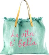 Jozemiek La vita e bella - Shopper - Strandtas - Mint