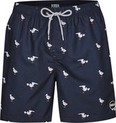 Happy Shorts Zwemshort Heren Blauw Zeemeeuwen Print - Maat  M - Zwembroek