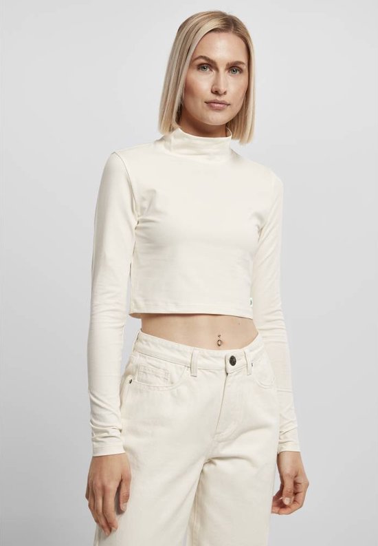 Urban Classics - Organic Cropped Turtleneck Longsleeve top - XS - Creme