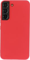 Mobiparts Siliconen Cover Case Samsung Galaxy S22 Scarlet Rood hoesje