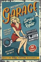 Wandbord - Garage Service And Repair Original CoStum Service - 30x40cm