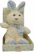 knuffelkonijn junior 13 cm pluche wit/blauw