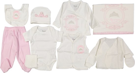 Miniworld-Baby newborn 10-delige kledingset Princess-Kraamcadeau-Babyshower-Babykleertjes meisje