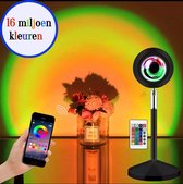 Sunset Lamp - Projector - Nachtlamp - Sfeerverlichting - Tiktok lamp - 16 Miljoen kleuren - Fotografie Sfeerlicht - APP  Bluetooth Control