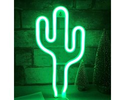 Neon lamp cactus- Groen- Nachtlamp- Neon wandlamp- Neon verlichting- Sfeer verlichting- Neon lamp muur
